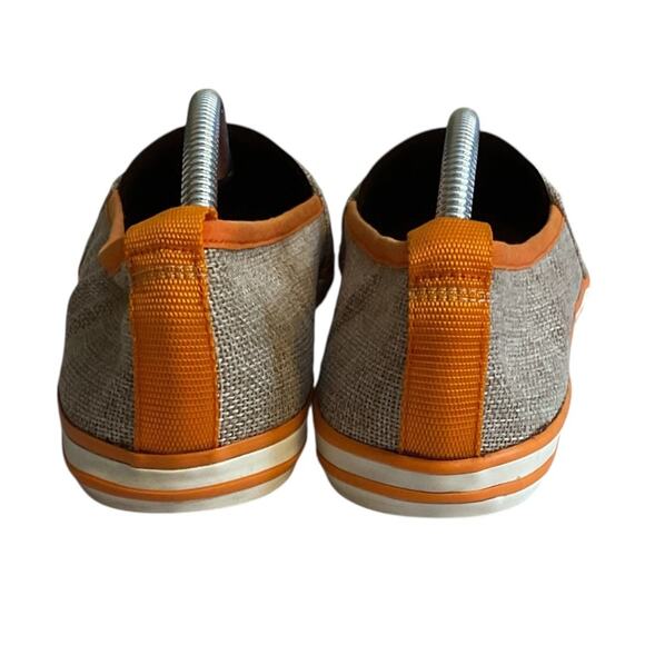 Tory Burch Linen Orange Logo Espadrille Flats Women's Slip On Comfort Shoes 7M - Picture 5 of 9